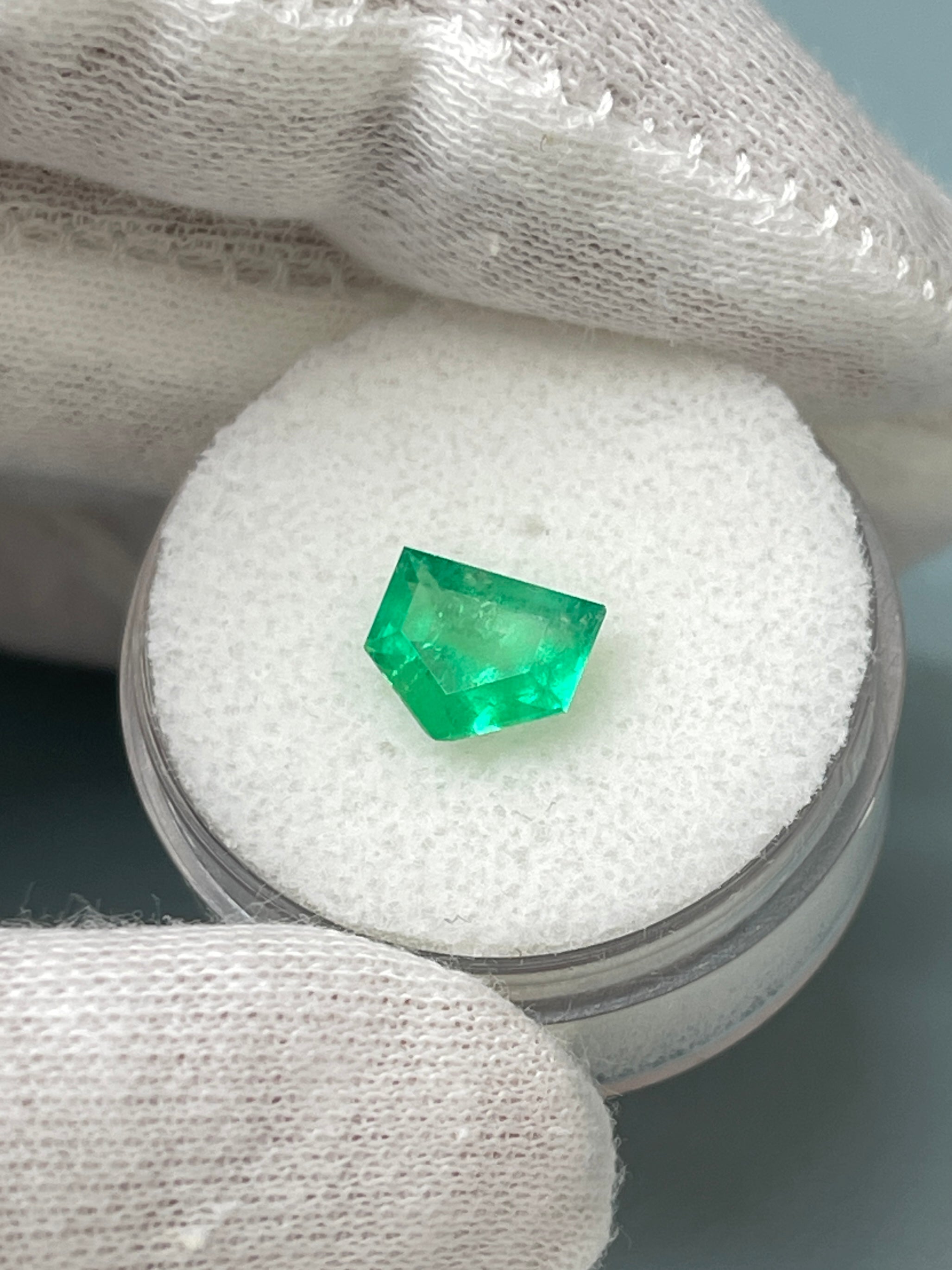 1.51 Carat Fancy Shield Cut Natural Loose Colombian Emerald Gemstone for Jewelry Making - Engagement Rings, Necklaces & Custom Designs