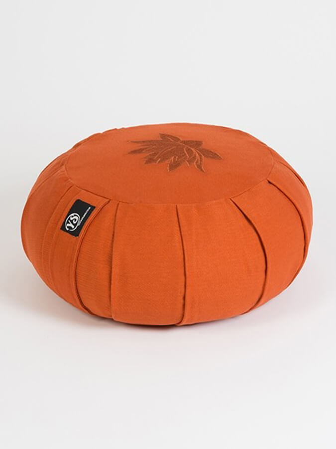 Organic Cotton Round Lotus Zafu Buckwheat Meditation Cushion - GOTS Certified for Yoga, Zen Meditation & Home Decor - Eco-Friendly & Comfortable Support for Mindful Practices