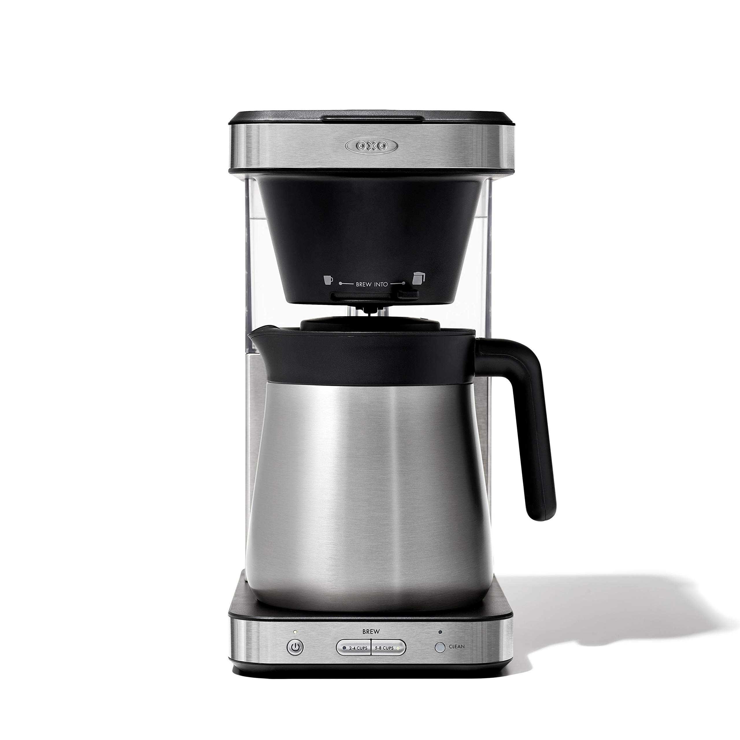 OXO Brew 8 Cup Coffee Maker with Descaling Solution - Stainless Steel Drip Coffee Machine for Home & Office Use - Perfect for Morning Brews, Entertaining Guests, and Daily Coffee Lovers
