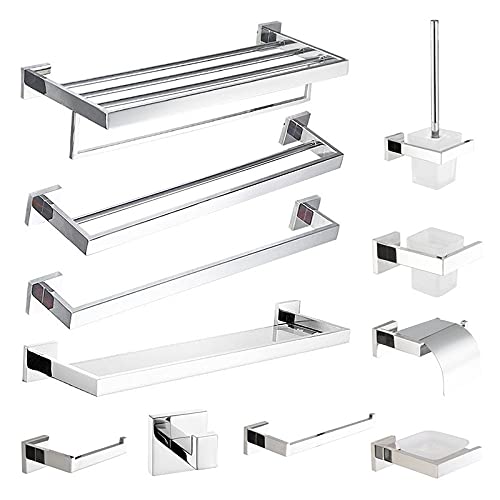 Stainless Steel Shower Shelves & Towel Bar Set - Bathroom Hardware & Bathing Accessories (B126-5 Towel Ring) - Perfect for Modern Bathroom Organization & Spa-Like Experience