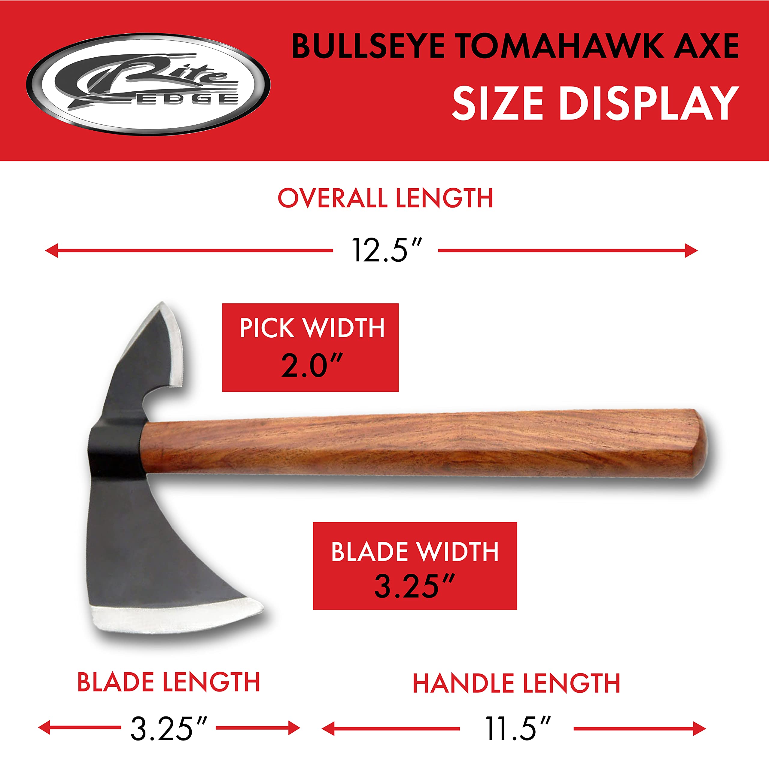 SZCO Supplies Bullseye Throwing Tomahawk Axe - Professional Competition & Outdoor Camping Hatchet for Target Practice, Survival Gear, and Bushcraft Activities