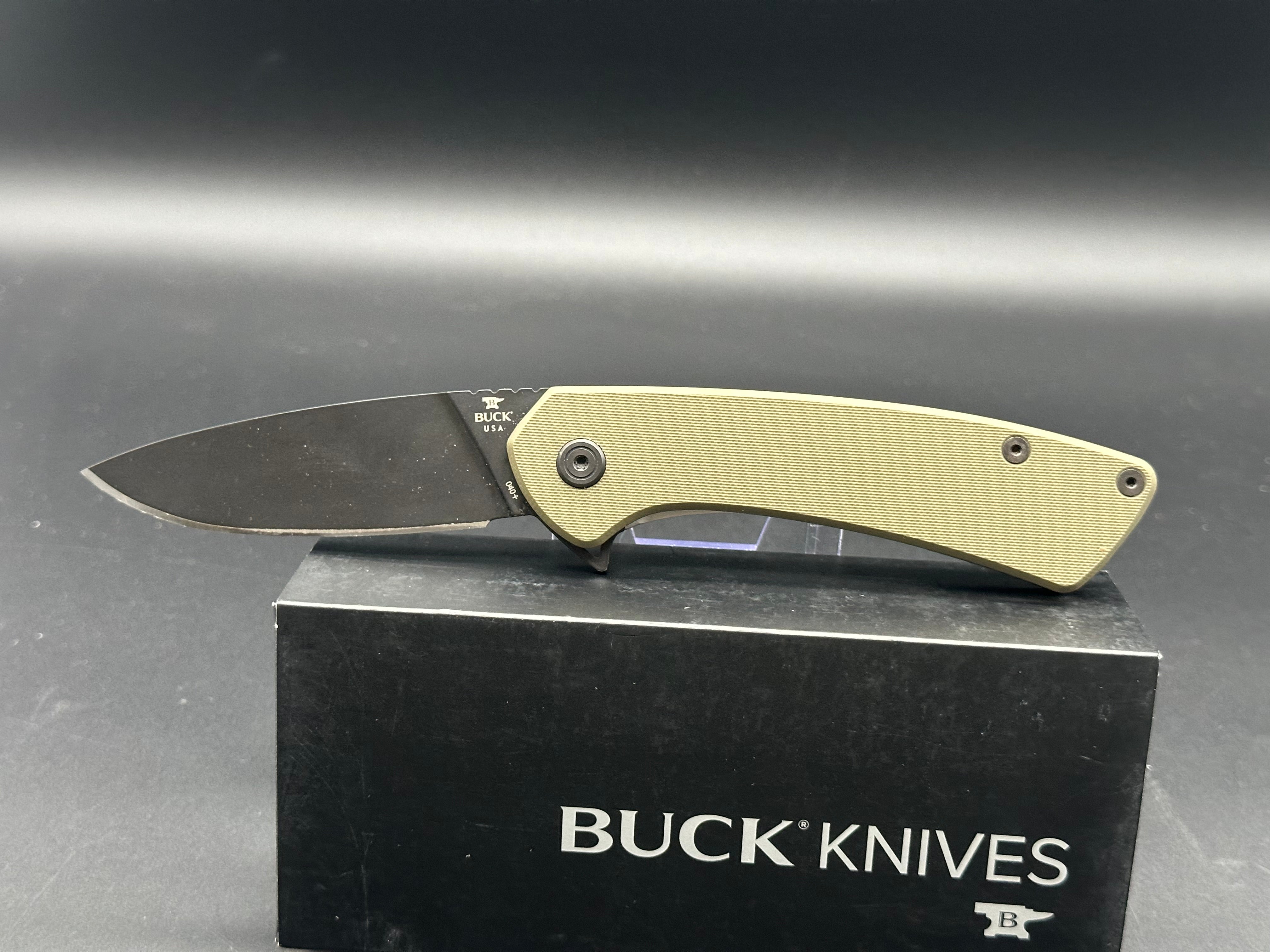 Buck 040 Onset Frame Lock Folding Knife - OD Green G10 Handle, 3.4