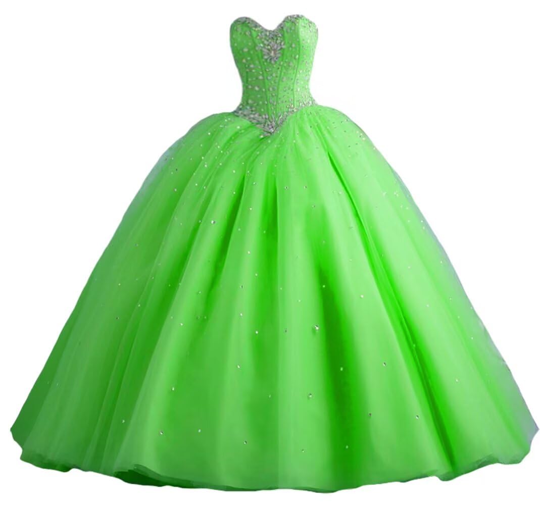 Elegant Women's Silver Sequin Ball Gown Prom Dress - Long Formal Evening Party Dress in Emerald Green | Perfect for Prom, Homecoming, Weddings & Special Occasions