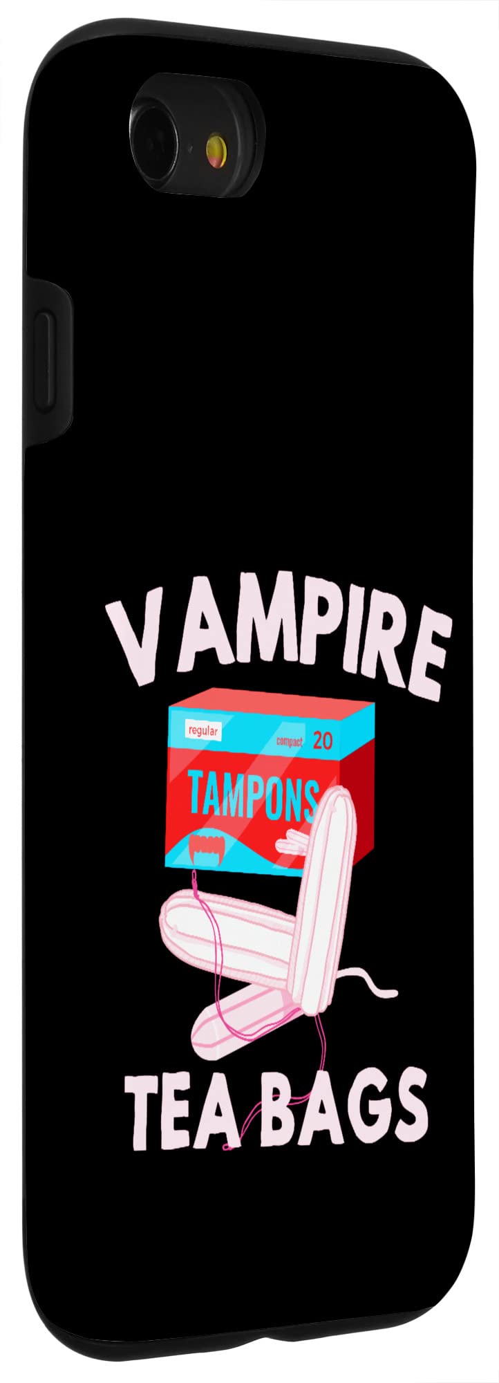 Funny iPhone SE (2020)/7/8 Case - Vampire Tea Bags Tampon Horror Humor Design for Men & Women - Perfect for Halloween, Cosplay & Prank Gifts