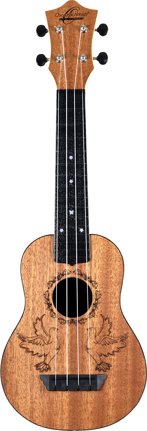 Oscar Schmidt 4-String Concert Ukulele - Right Handed Acoustic Ukelele for Beginners & Adults - Perfect for Beach, Camping & Hawaiian Music Performances