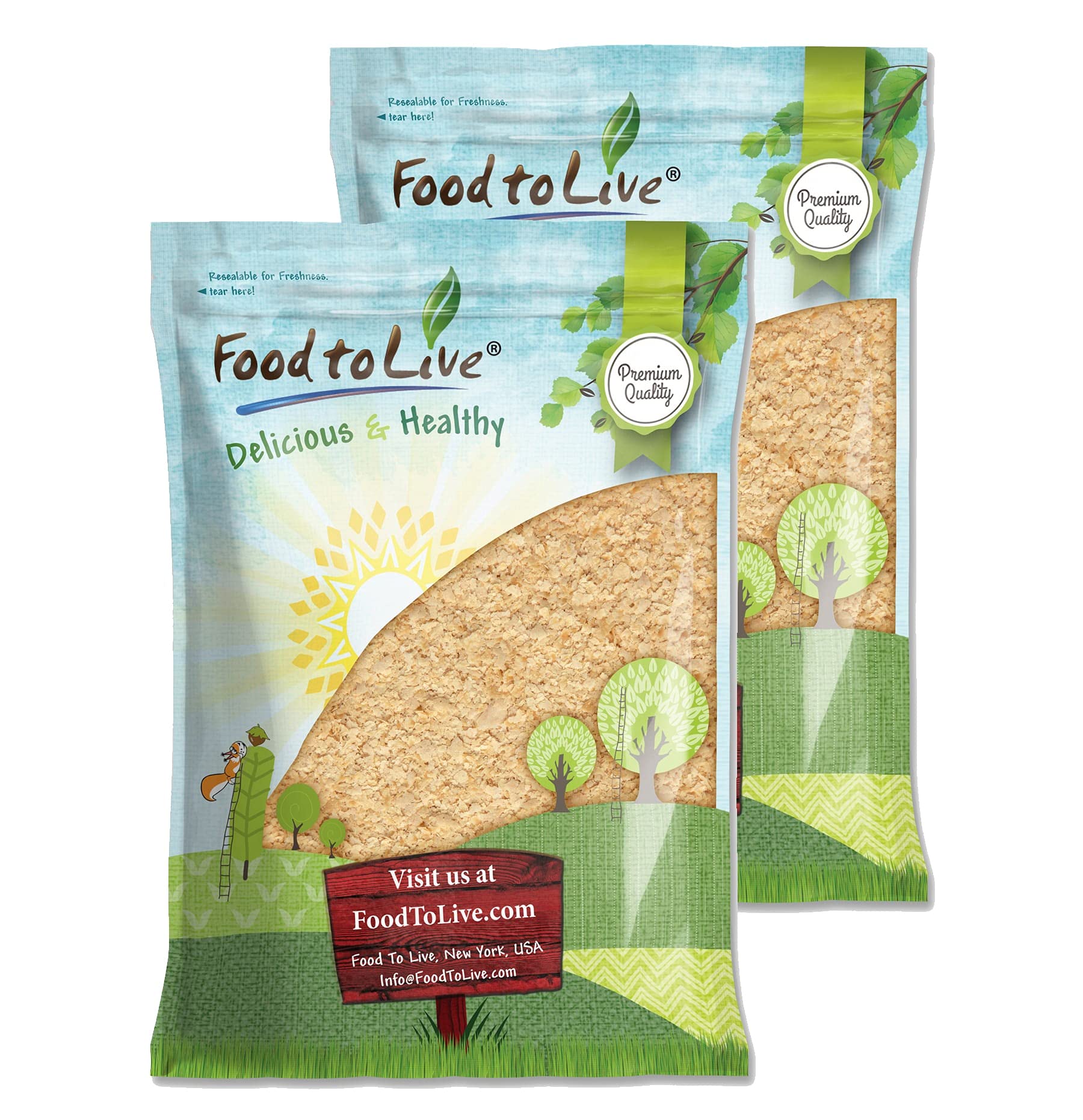 Food to Live Nutritional 10 Pounds Fortified Large Yeast Flakes - Inactive, Unsweetened, Vegan Thickener | Rich in Protein & Vitamins | Perfect for Baking, Vegan Cheese, Sauces & Healthy Cooking