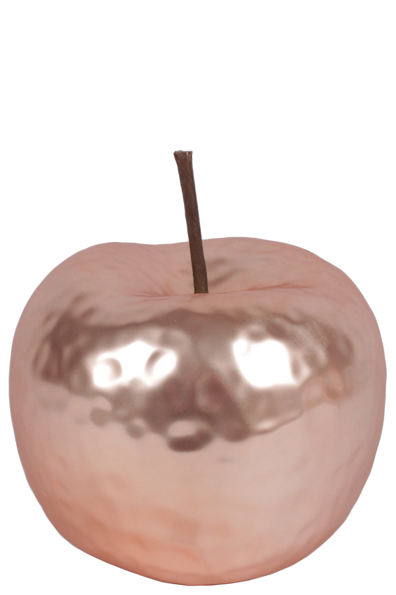 44328 Small Ceramic Apple Figurine with Hammered Matte Finish in Rose Gold - Perfect for Home Decor, Gift Giving, and Seasonal Table Centerpieces