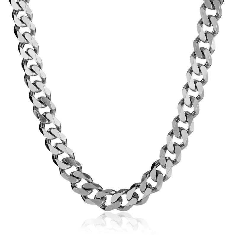 14K Solid White Gold Curb Chain Necklace for Women & Men | Durable Luxury Unisex Jewelry Gift for Anniversary, Birthday & Valentine's Day | Perfect for Layering, Everyday Wear & Special Occasions