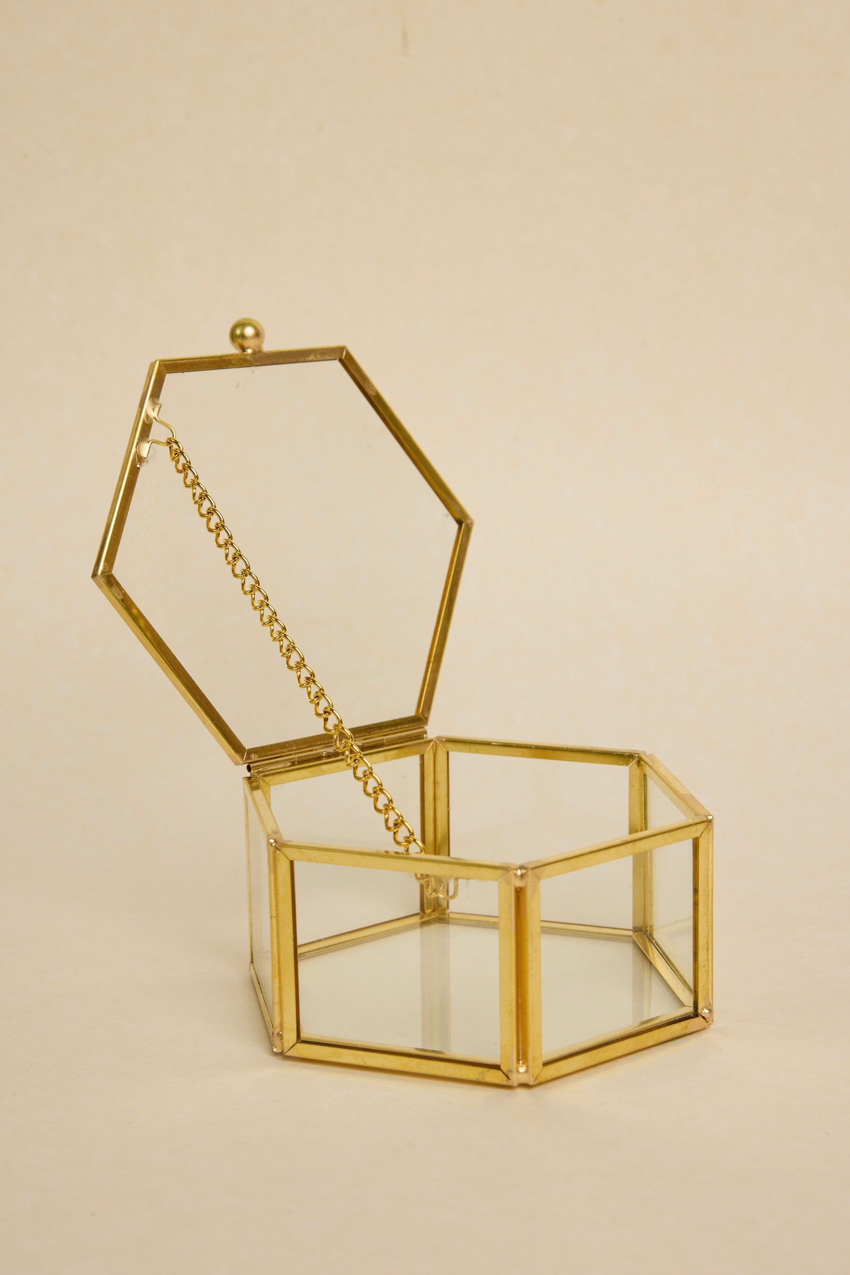 Luxury Large Hexagonal Jewelry Box with Gold Trim - Perfect for Storing Rings, Necklaces & Earrings - Elegant Gift for Women & Girls