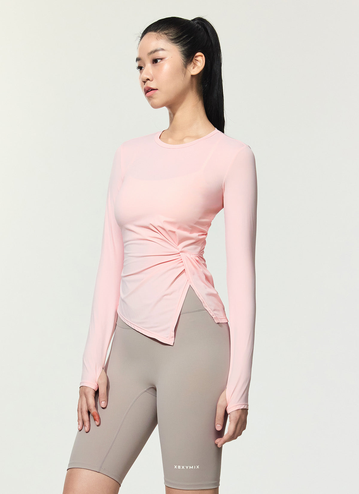 Breathable Cooling Drape Finger Hole Long Sleeve Shirt - Perfect for Yoga, Running & Outdoor Activities
