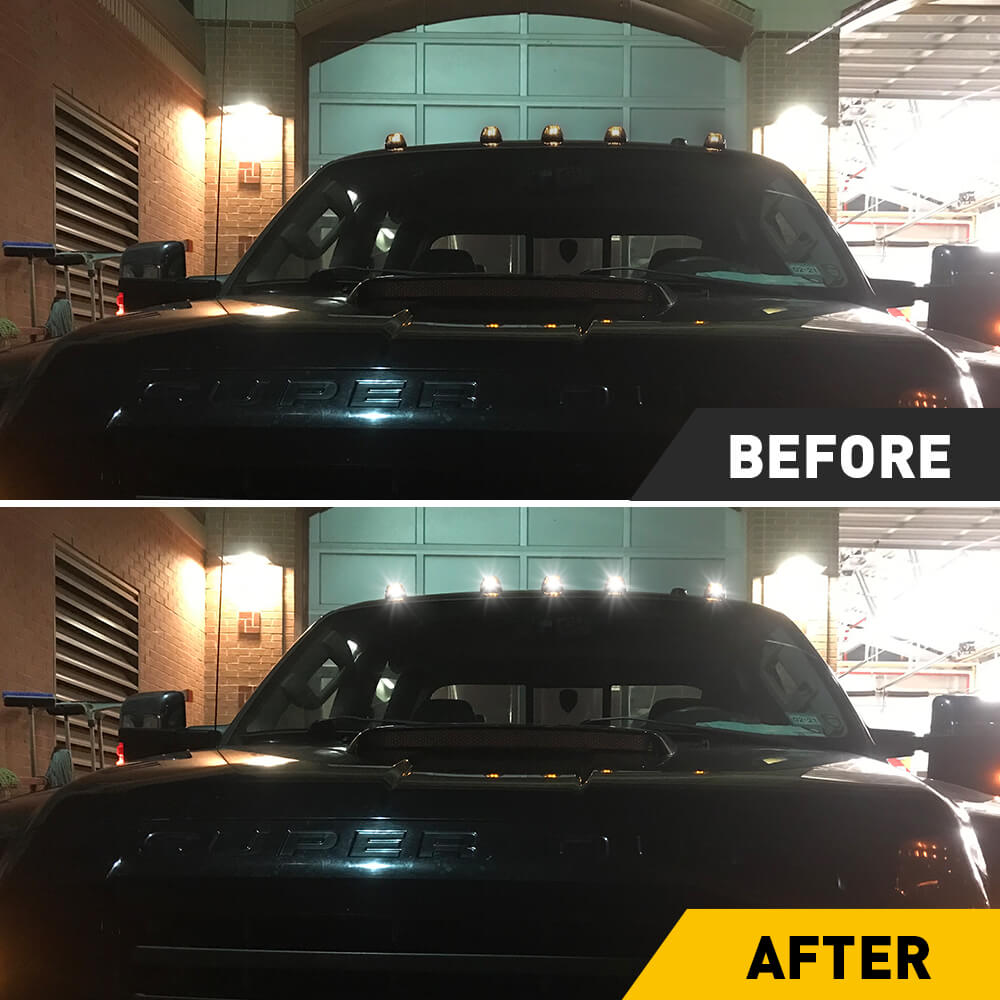 Smoked Lens White LED Truck Cab Light - Compatible with 1999-2016 Ford E150-E450 & F250-F750 Super Duty Pickup Trucks | Durable Interior Lighting for Night Driving & Off-Road Adventures