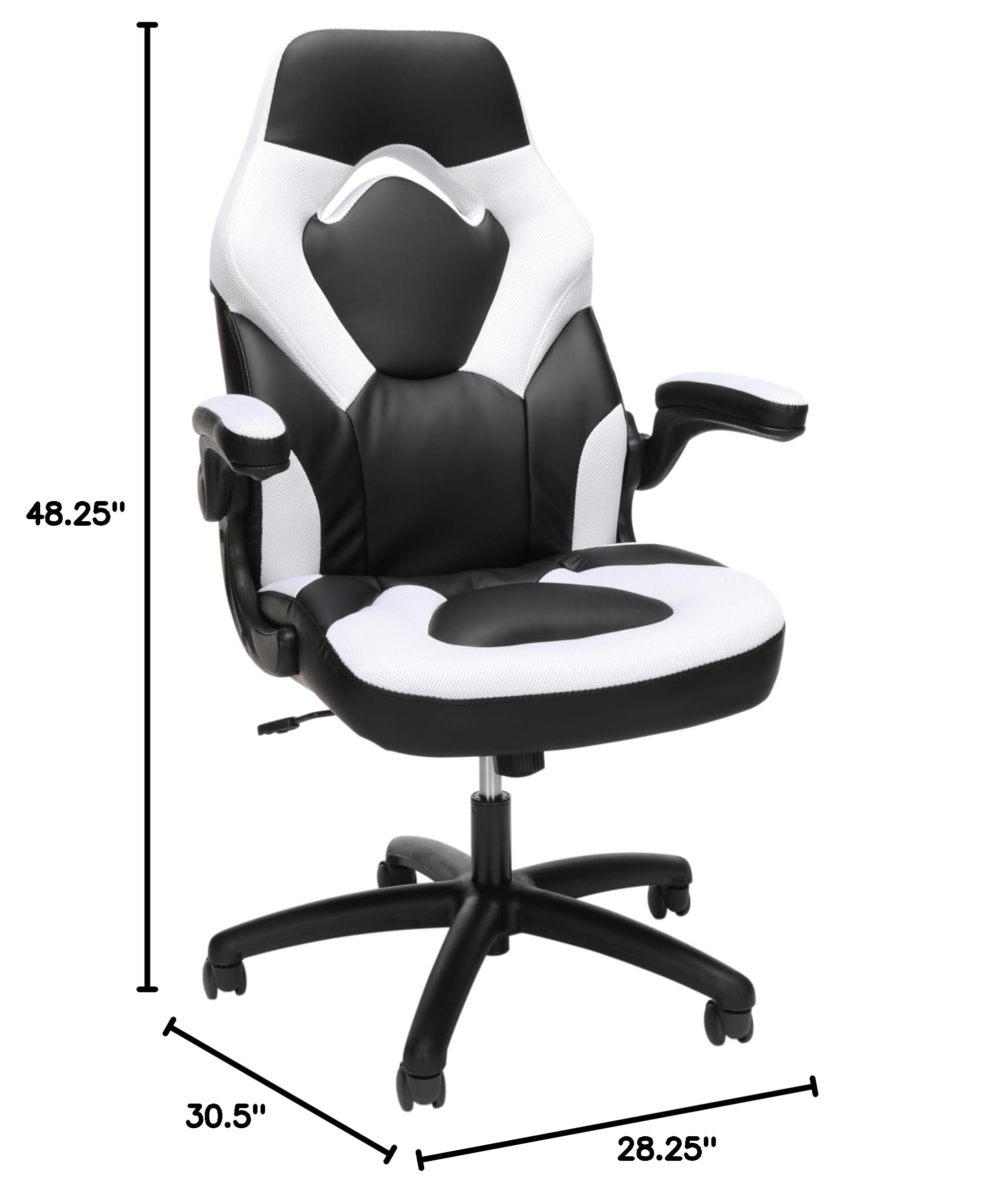 RESPAWN 3085 Ergonomic Gaming Chair - Adjustable Office Computer Chair with Headrest, Lumbar Support & Tilt Lock for Adults - White - Perfect for PC Gaming, Home Office & Workstation Setup