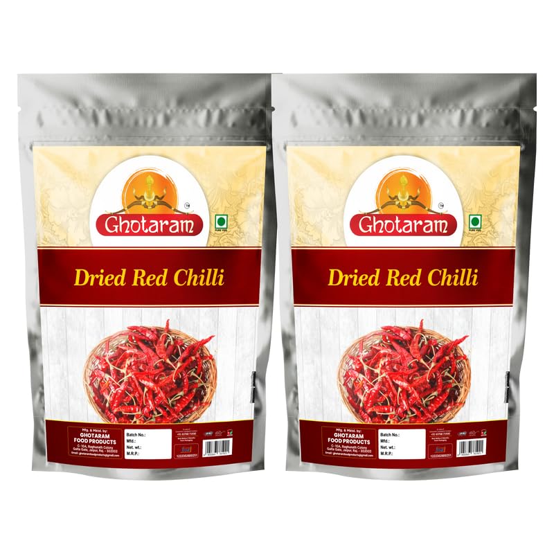 Premium Byadgi Deggi Mirch Whole Red Chili - Authentic Karnataka Sabut Lal Mirch (190g x 2 Pack) | Handpicked Less Spicy Haveri Red Chilli for Indian Cooking, Pickles & Curry Recipes