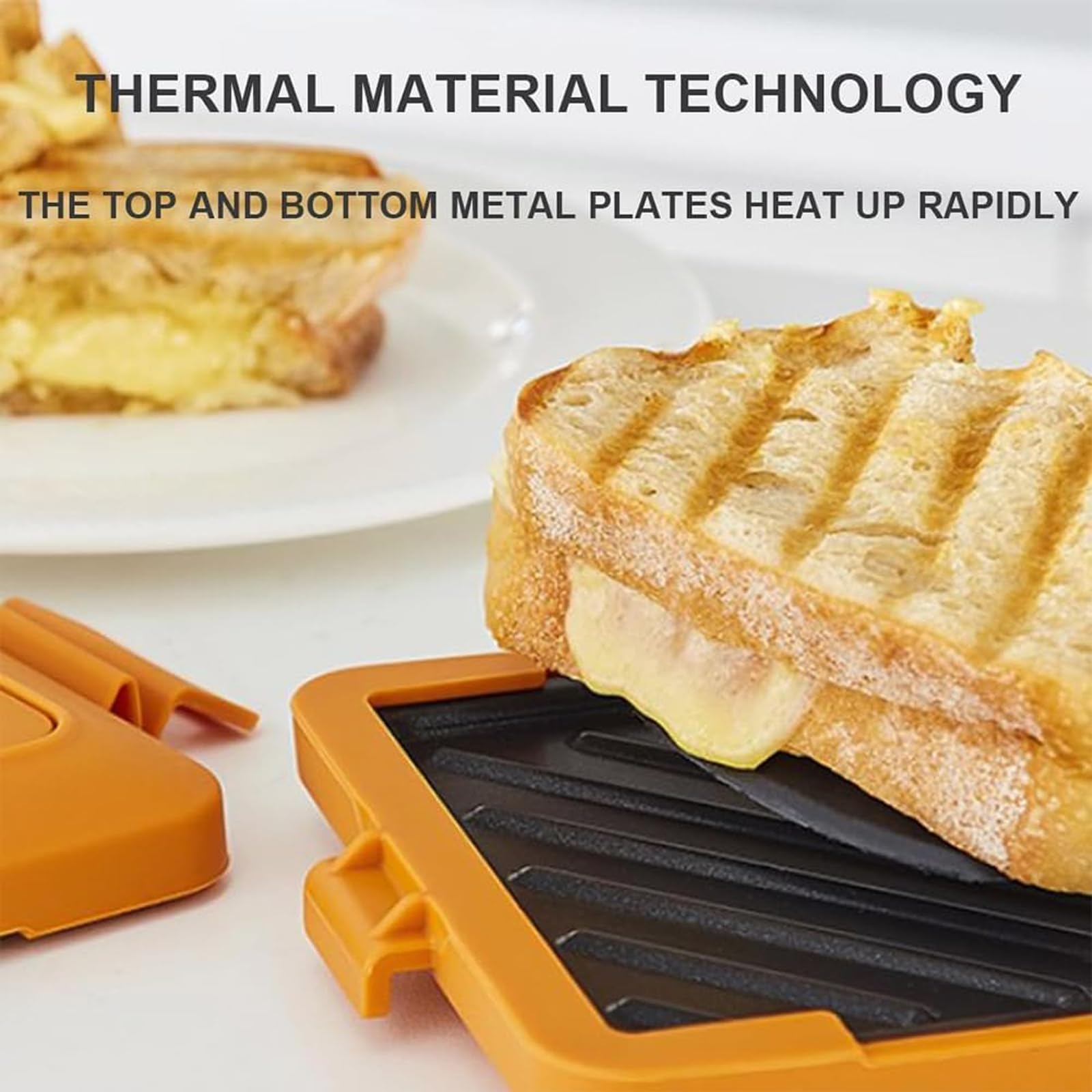Microwave Toaster Maker - Adjustable Silicone Straps, Wireless Sandwich & Toastie Maker for Quick Meals - Perfect for Breakfast, Lunch & Snacks (Blue)