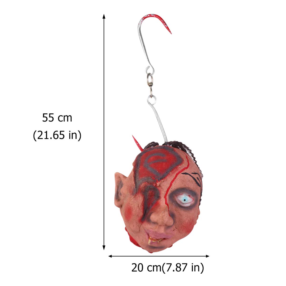 EXCEART Halloween Decorations - Realistic Severed Zombie Head with Animated Features & Alloy Tiara - Scary Hanging Prop for Haunted Houses, Yard Displays & Horror Parties