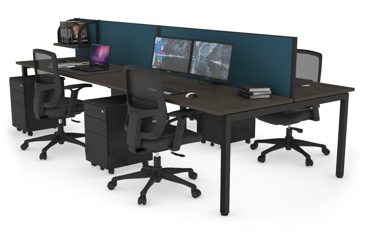 Quadro Square Legs 4-Person Office Workstation Desk - 1800mm x 700mm (71
