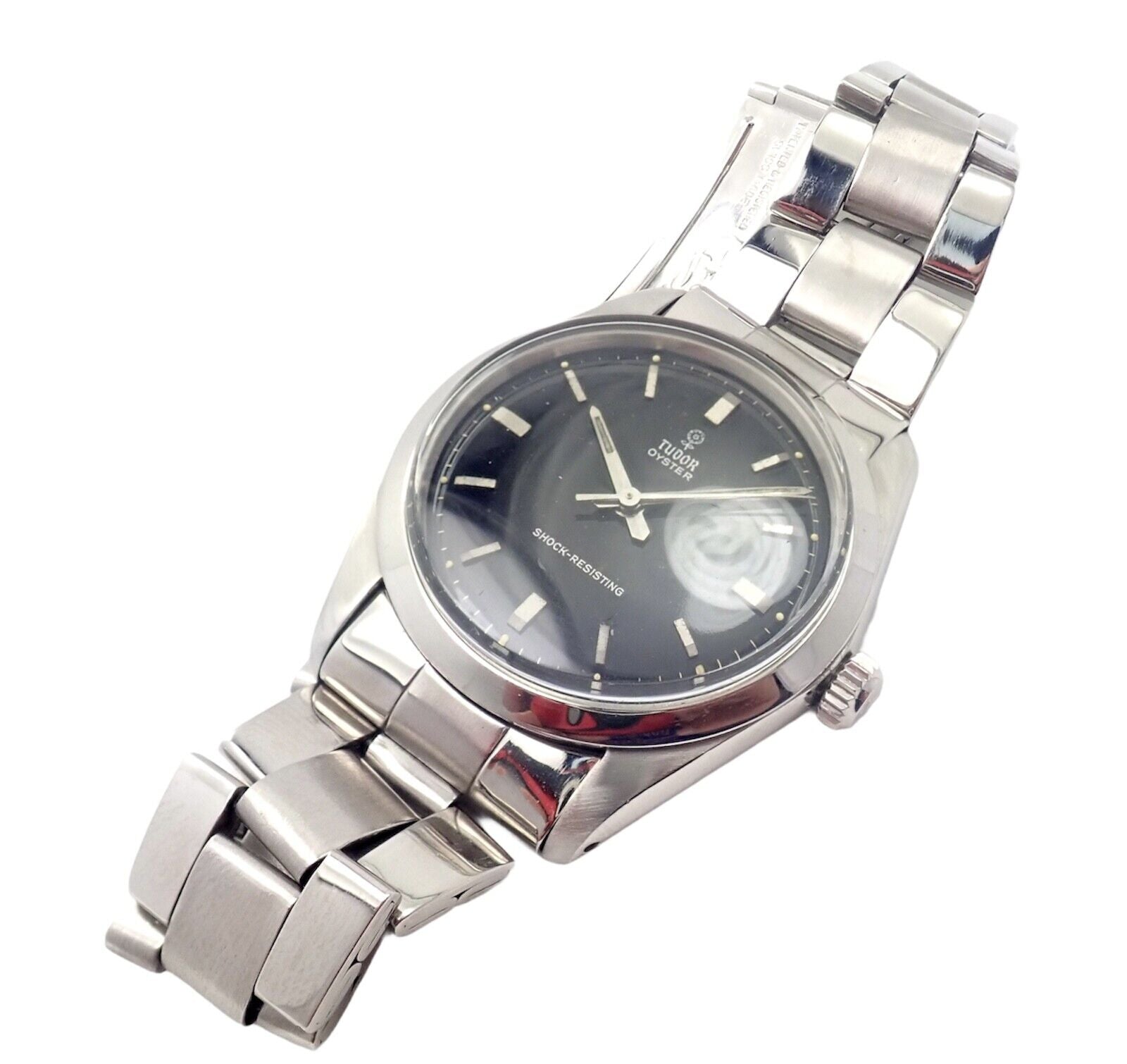 Authentic Vintage Rolex Tudor Stainless Steel Manual Wind Oyster Rose Logo Men's Watch - Perfect for Collectors & Formal Occasions
