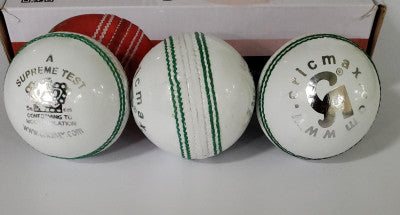 CA Supreme Test Cricket Ball - White Senior Size (Pack of 1) | Official Match Cricket Ball for Professional & Club Players | Perfect for Test Matches & Practice Sessions