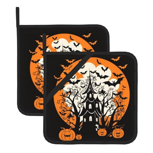 Halloween Witch Spider Castle Pumpkin