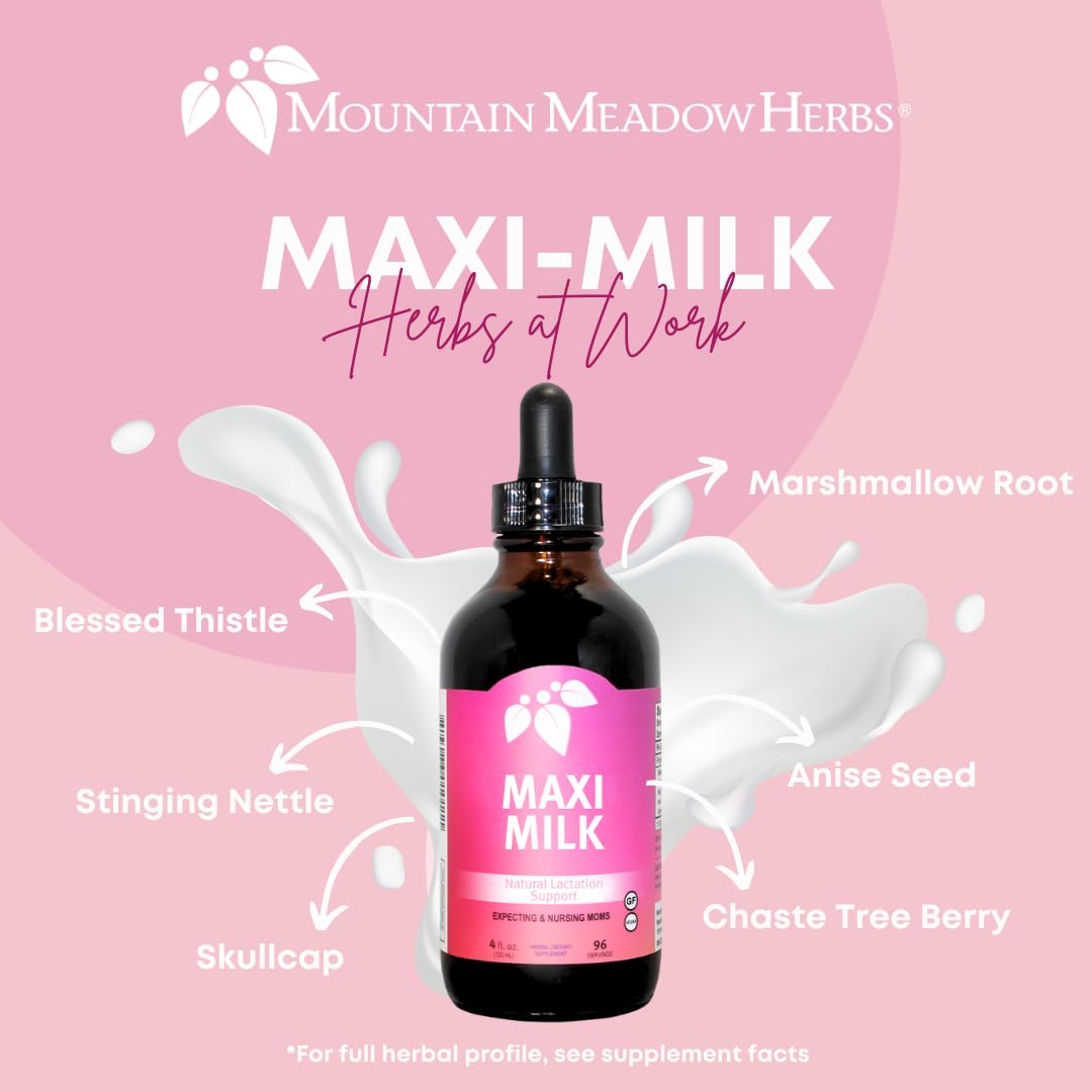 Maxi-Milk Natural Liquid Lactation Supplement for Breastfeeding Moms - 2 oz | All-Natural Herbal Formula to Increase Milk Supply | Perfect for Nursing Mothers at Home or On-the-Go