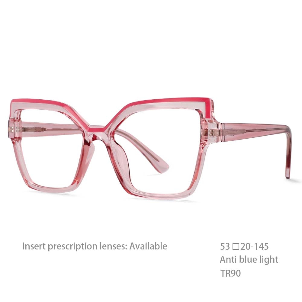 CCspace Women's Full Rim Butterfly Cat Eye Titanium Frame Eyeglasses 54463 - Lightweight & Durable Eyewear for Work, Reading & Fashion