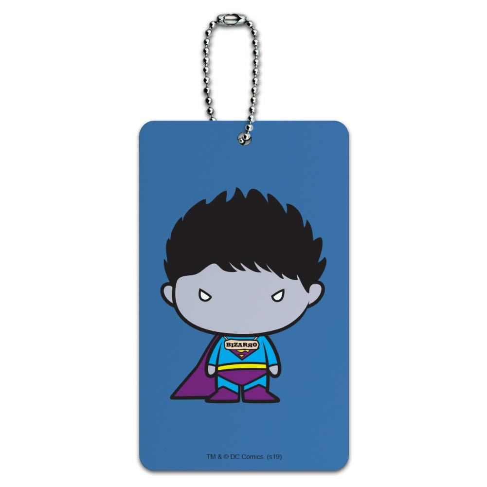 Superman Bizarro Cute Chibi Character Luggage Tag - Durable Suitcase ID Card for Travel Bags & Carry-Ons - Perfect for Airports, Vacations & Business Trips