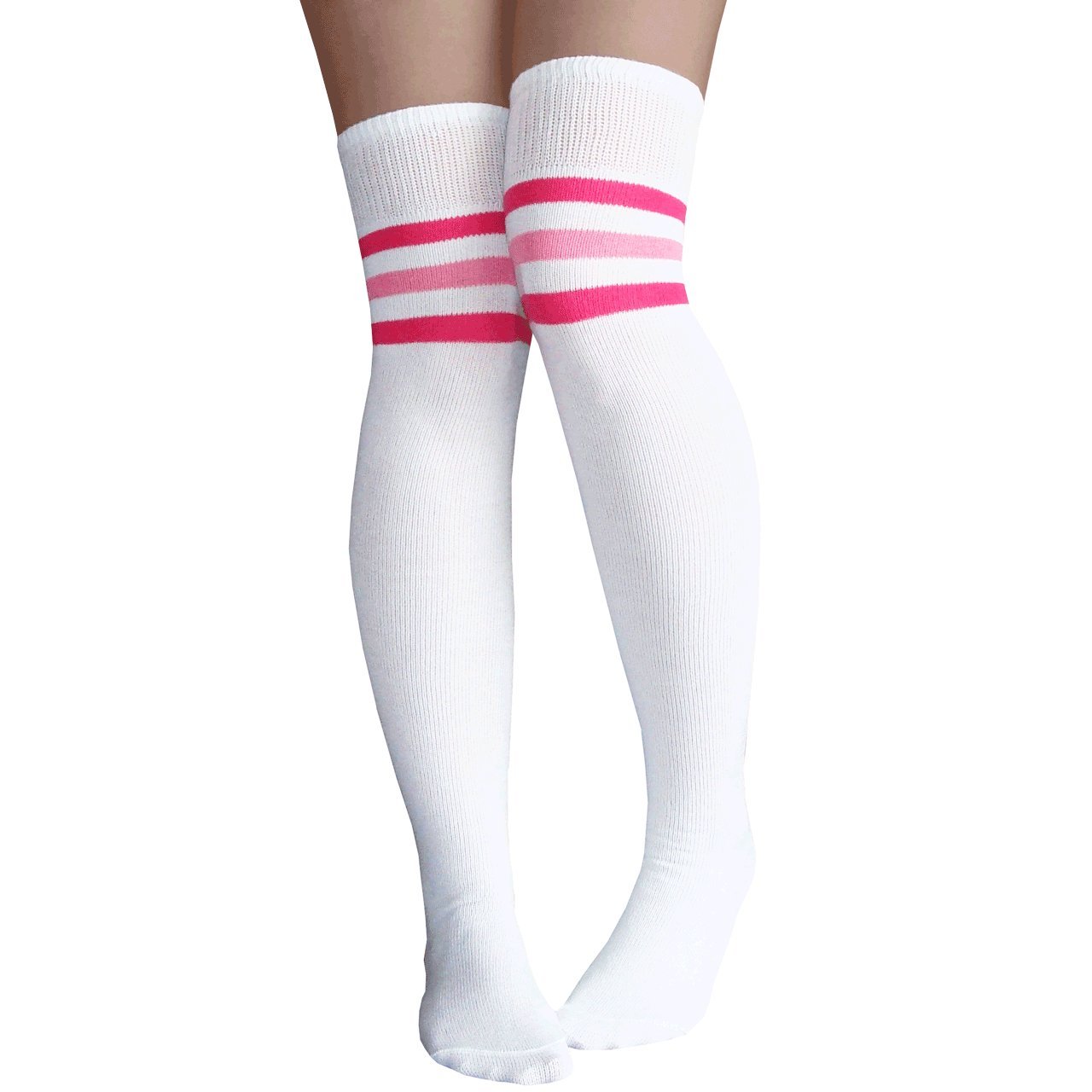 Chrissy's Women's Thigh High Striped Tube Socks - Fashionable Knee High Socks for Women, Soft & Stretchy, Perfect for Cosplay, Outfits & Winter Warmth
