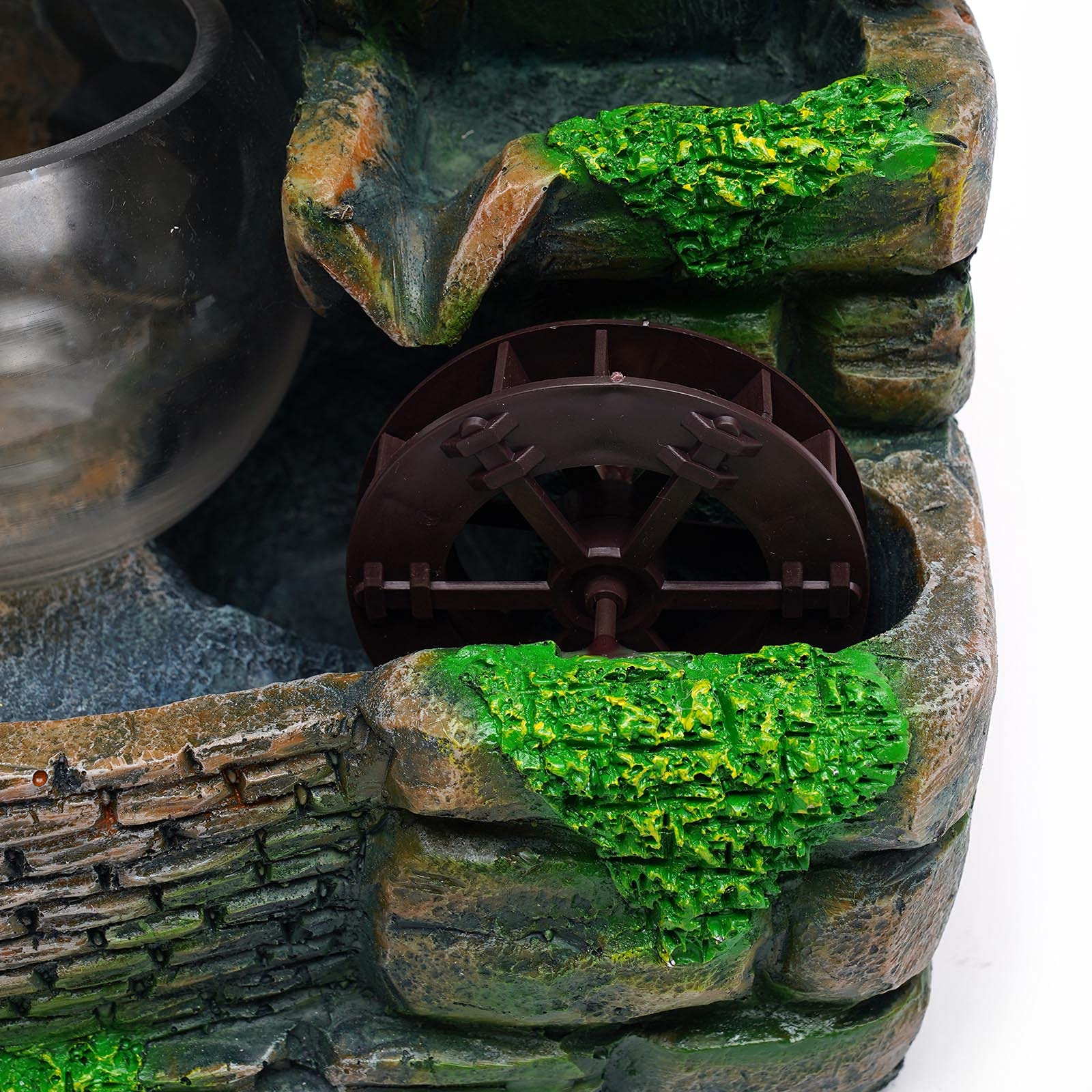 Mini Indoor Tabletop Fountain - Zen Waterfall Desktop Fountain with Resin Rockery & Bonsai Design for Home, Office, Bedroom Decor | Perfect Relaxation Gift for Stress Relief & Meditation Spaces
