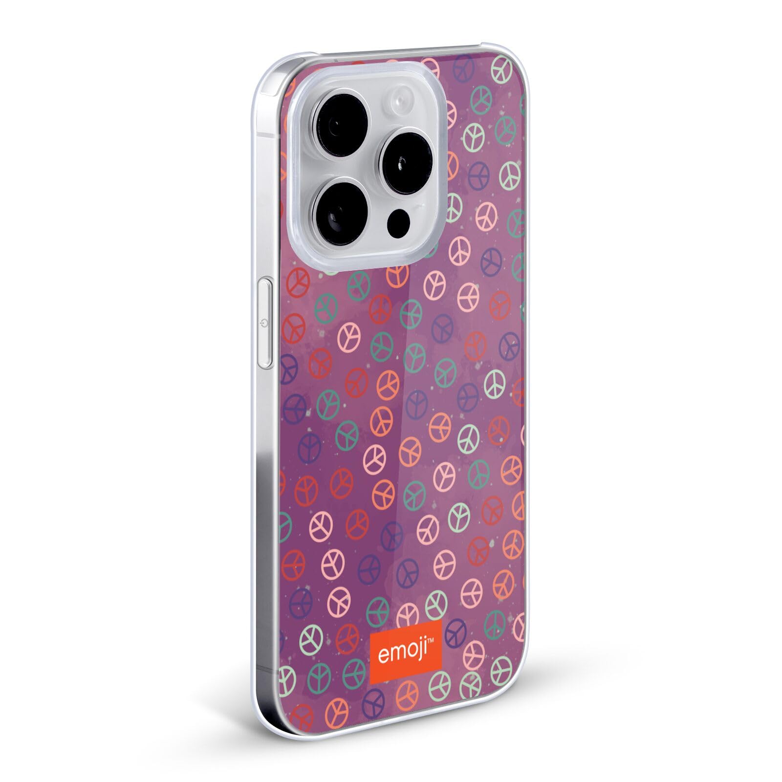 Officially Licensed Emoji® Peace Pattern Hard Case for iPhone X/Xs - Hippie Chic Protective Cover for Everyday Use & Festival Style