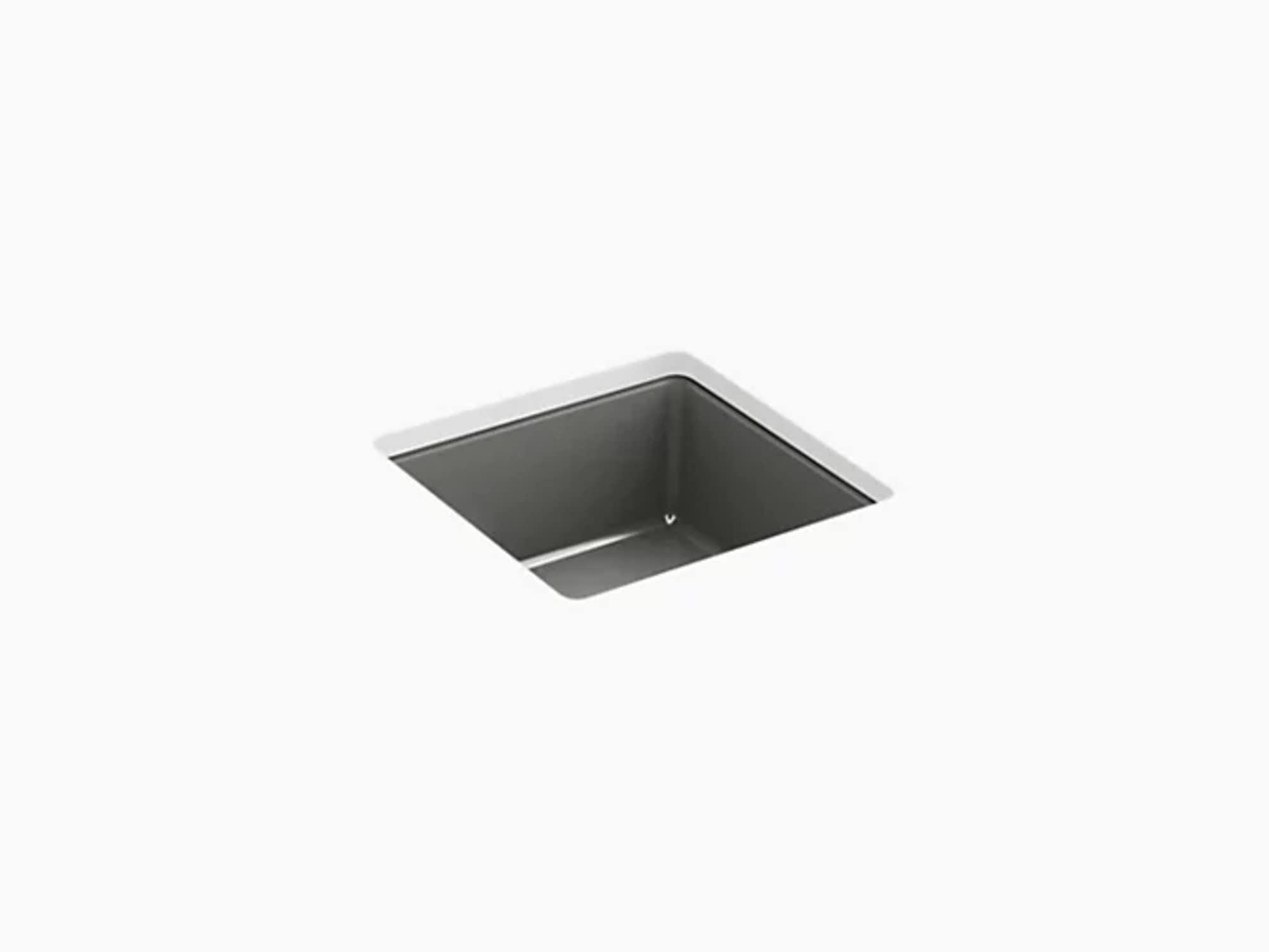 Kohler 8188-58 Thunder Grey Bathroom Sink - Modern Porcelain Drop-in Vessel Sink for Bathroom Vanity, Powder Room & Guest Bath Installation