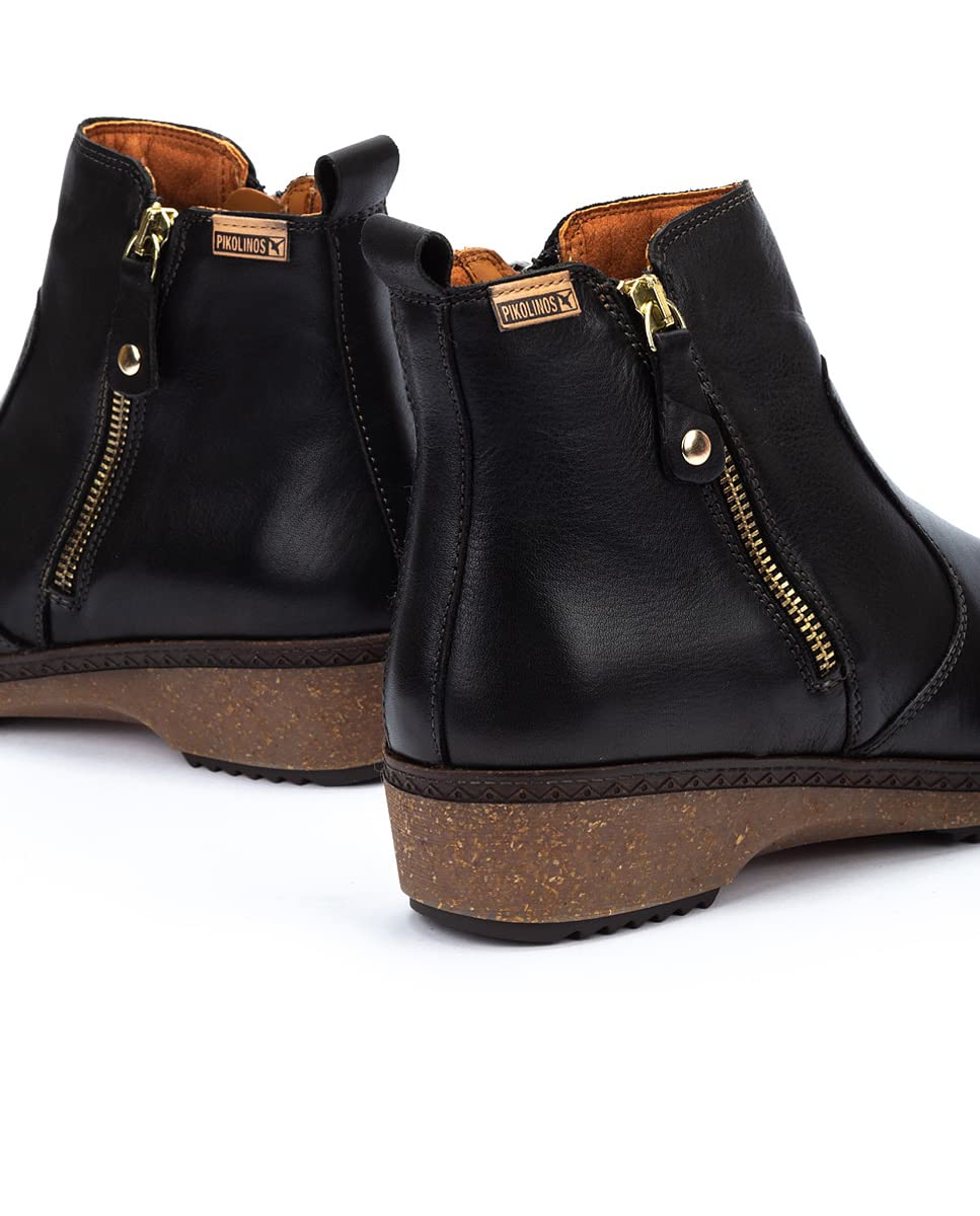 PIKOLINOS Women's Leather Flat Ankle Boots - Granada Style Comfortable Casual Shoes for Walking, Work & Everyday Wear