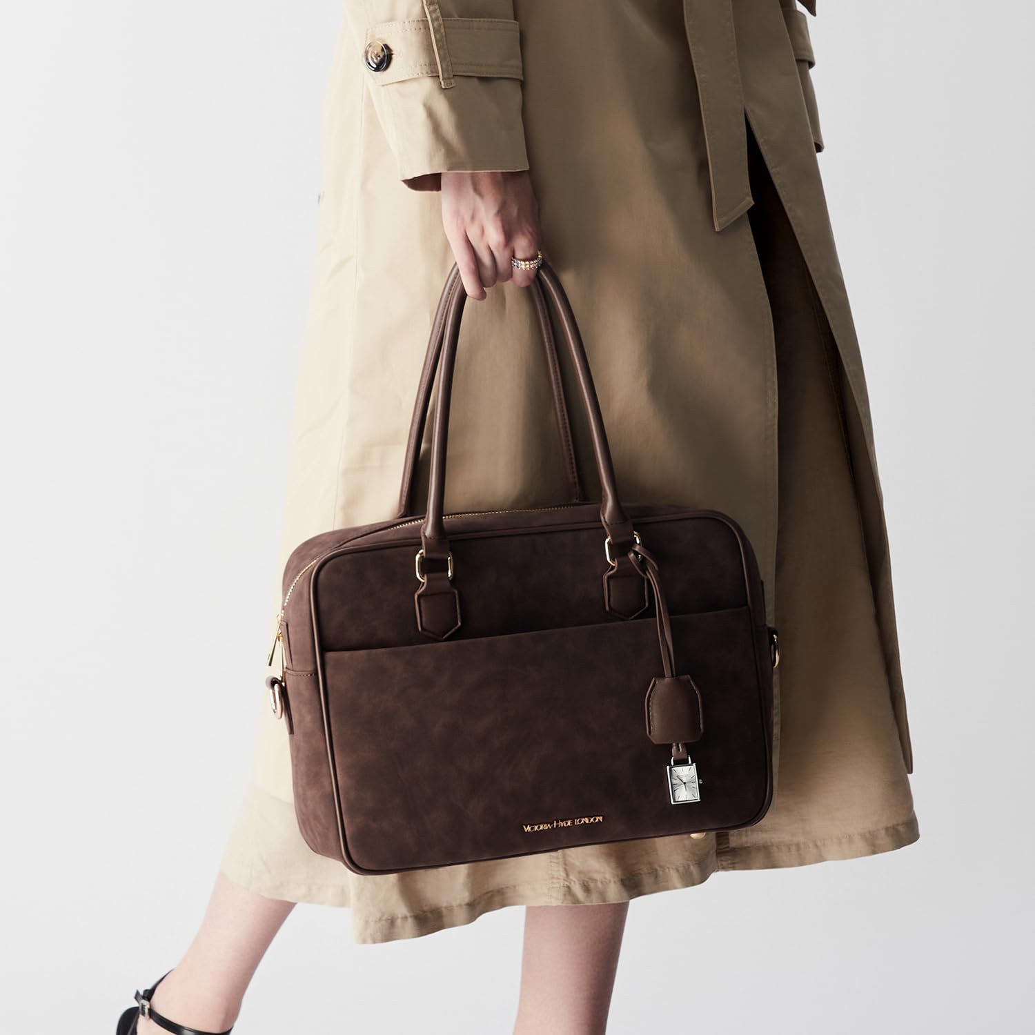 Victoria Hyde Women's Genuine Leather Crossbody Bags & Purses with Matching Square Watches - Elegant Fashion Accessories for Work, Date Night and Everyday Use