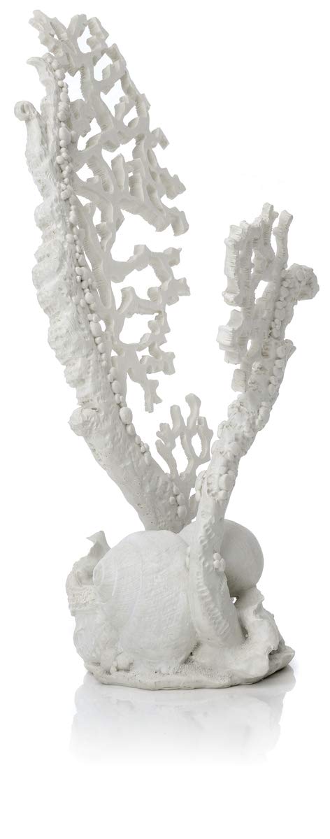 BiOrb 46128.0 Medium White Fan Coral Aquarium Ornament - Perfect for Saltwater & Reef Tanks, Fish Tank Decorations
