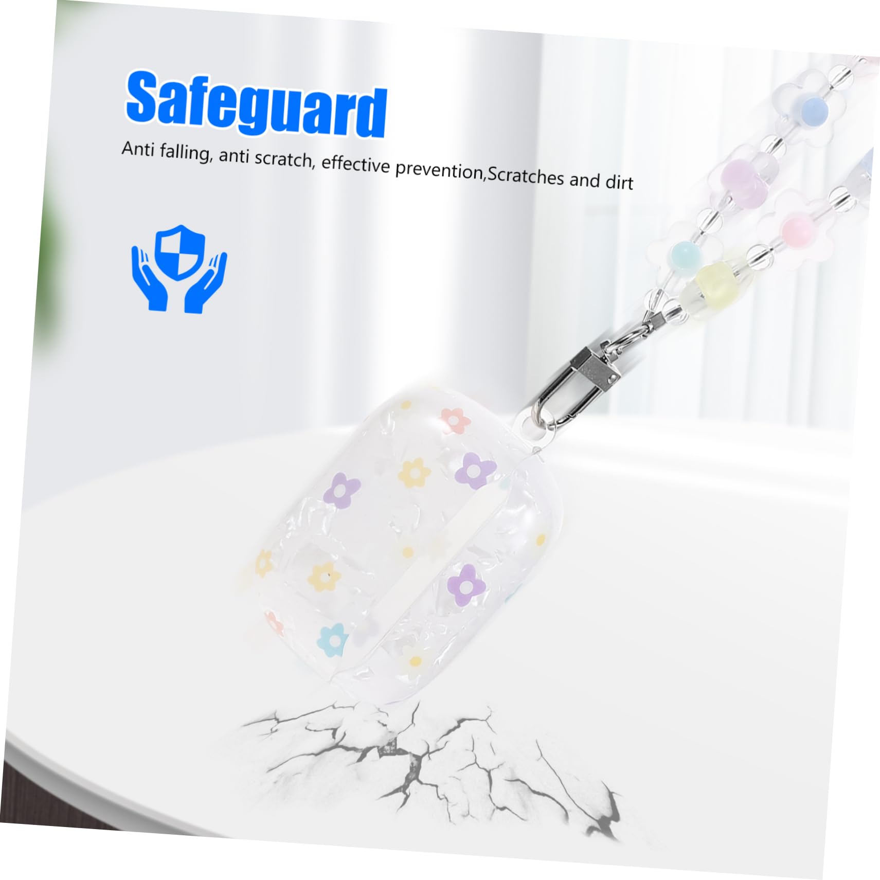 OSALADI Wireless Earbuds Case Cover - Floral Design Protective Keychain Holder for AirPods Pro/1/2/3 - Lightweight & Portable for Gym, Travel, Daily Use
