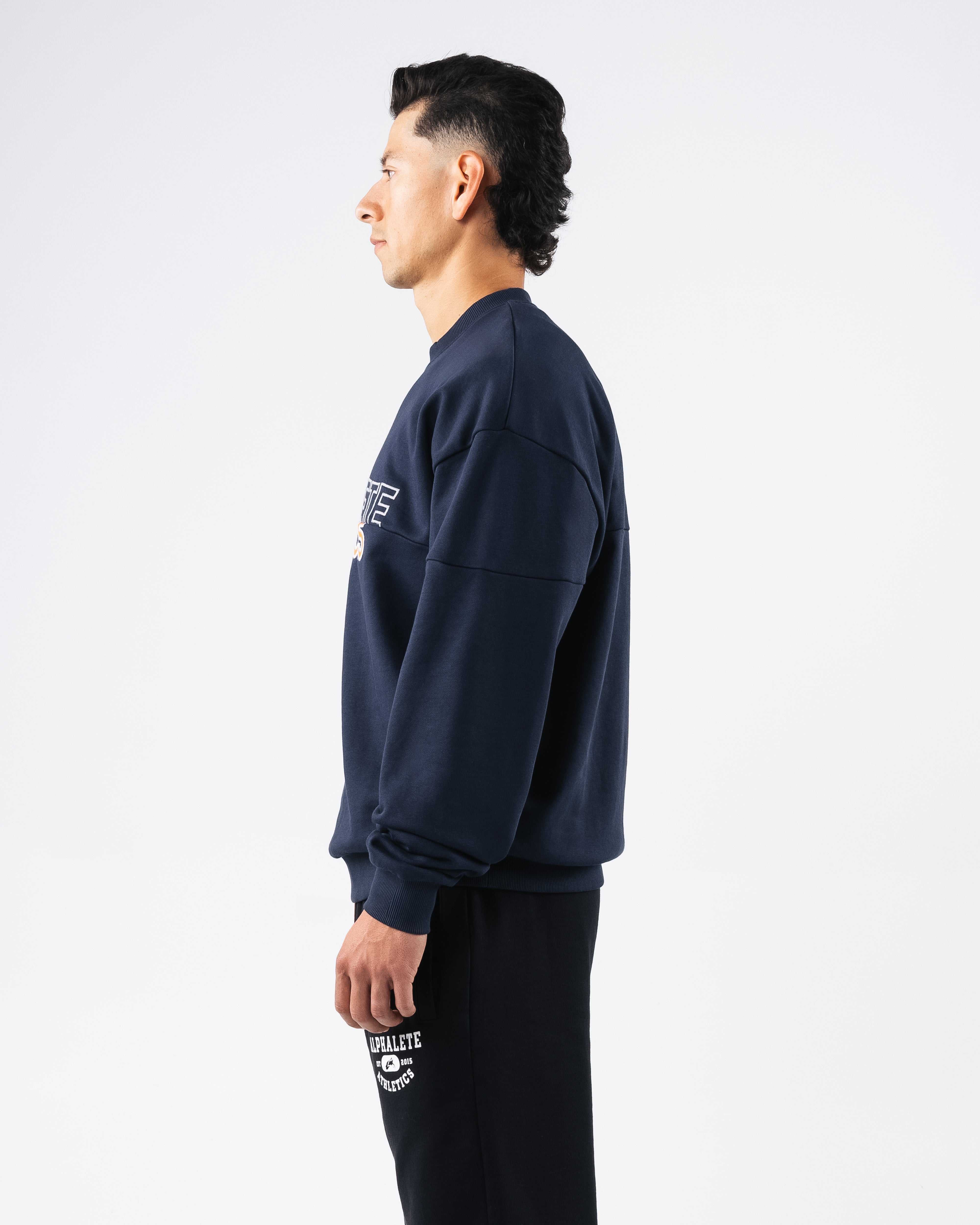 Establishment Split Crewneck Sweatshirt - Deep Navy Blue | Comfortable & Stylish Pullover for Casual Wear & Street Fashion
