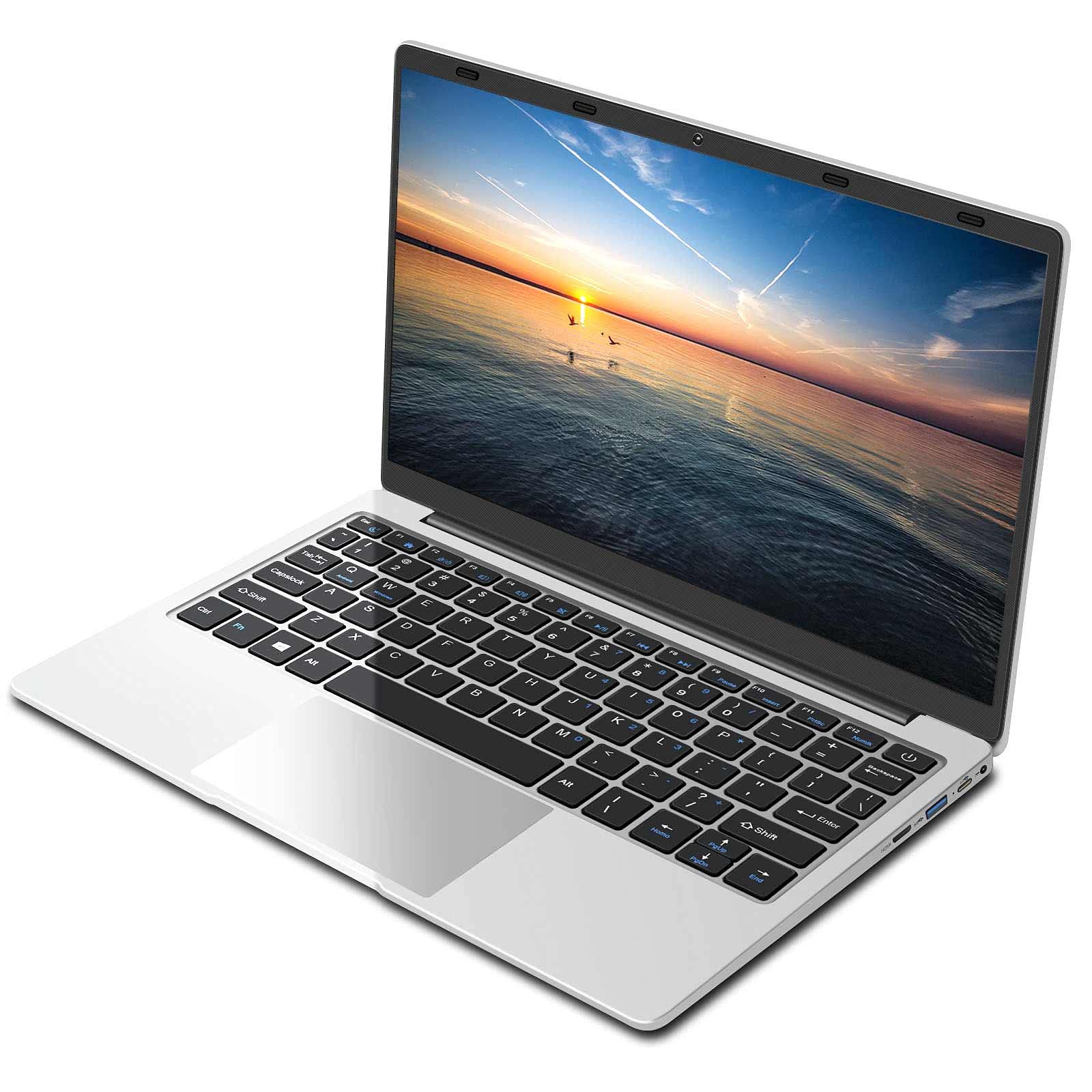 14.1 Inch FHD Laptop - 1920x1080 Windows 10 Notebook with 6GB RAM, 64GB SSD, Expandable Storage up to 1TB, WiFi, Bluetooth, HDMI, Webcam & Wireless Mouse - Perfect for Work, Study & Entertainment (Gray)