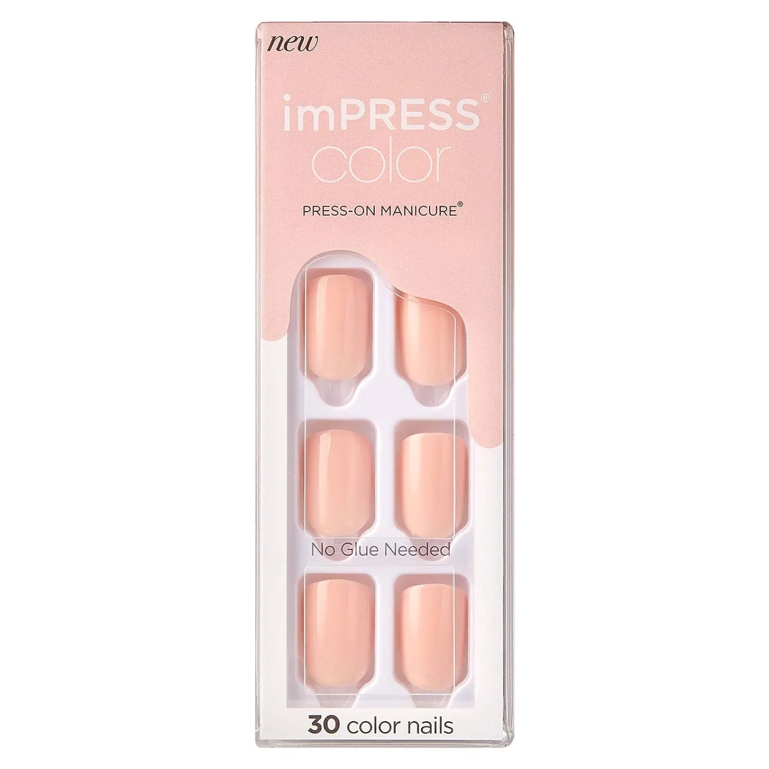 Kiss Impress Press-On Nails - Peevish Pink (KIMC009C) 17g | Easy to Apply Fake Nails for Women | Perfect for Parties, Weddings & Special Occasions