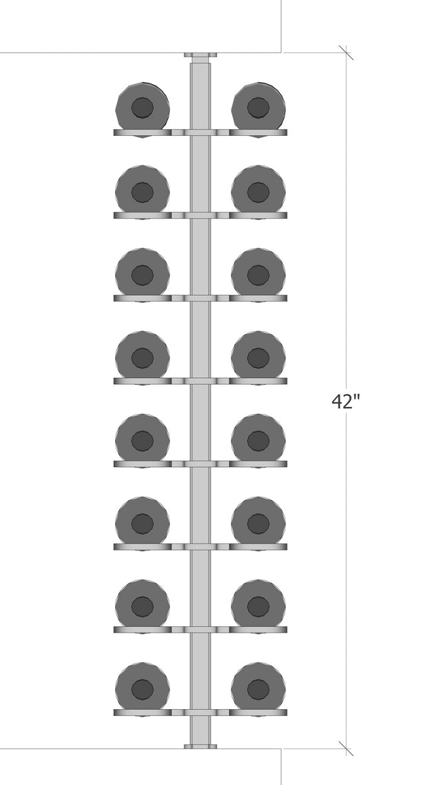 Urban Ironcraft Floor to Ceiling Wine Racks - Double Bottle Divide Pillar Series | Space-Saving Wine Storage for Home, Restaurant & Bar Organization
