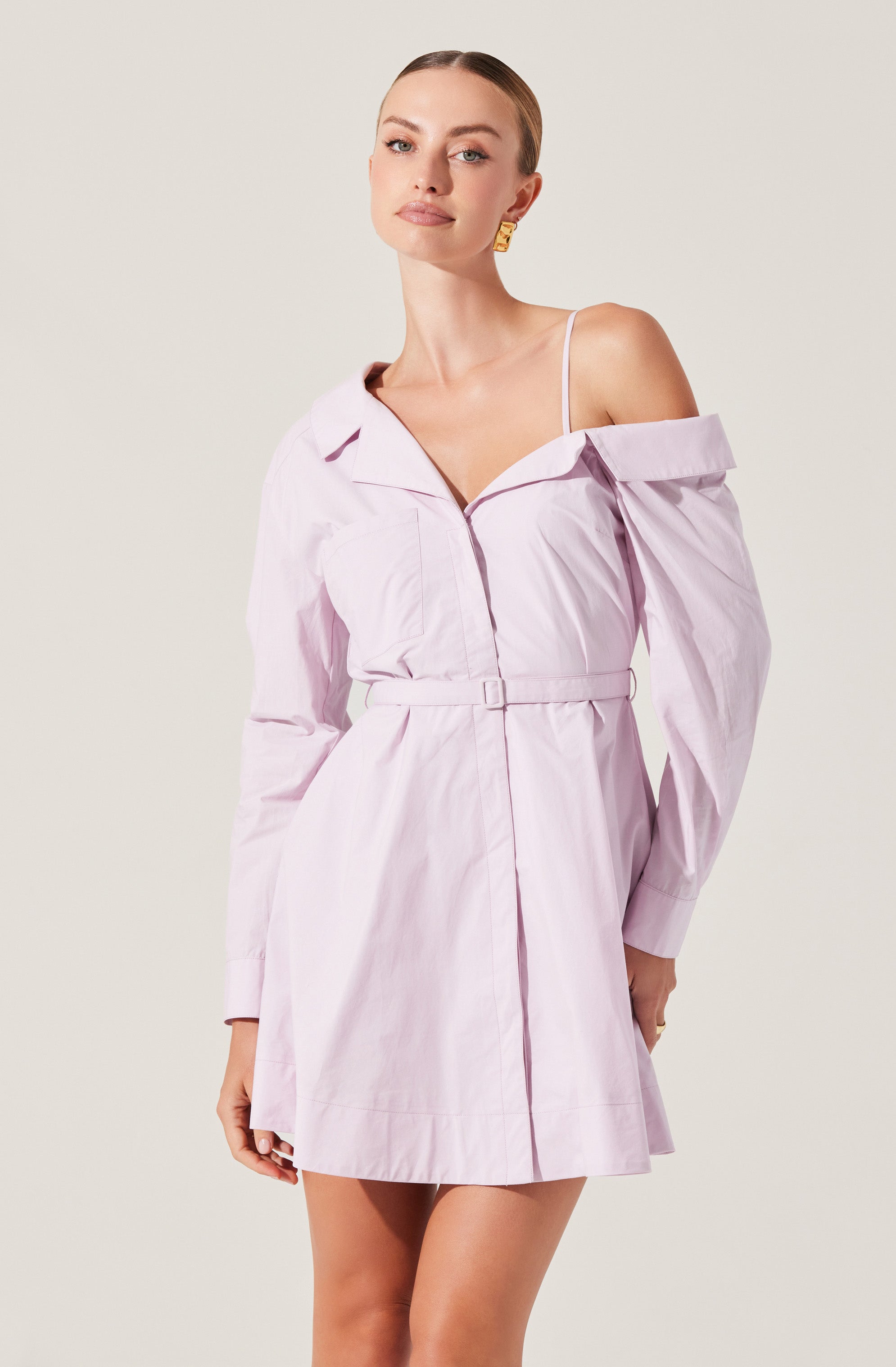 Aveni Off Shoulder Mini Shirt Dress for Women - Summer Floral Print Casual Party Dress - Perfect for Beach Vacations, Date Nights & Outdoor Events