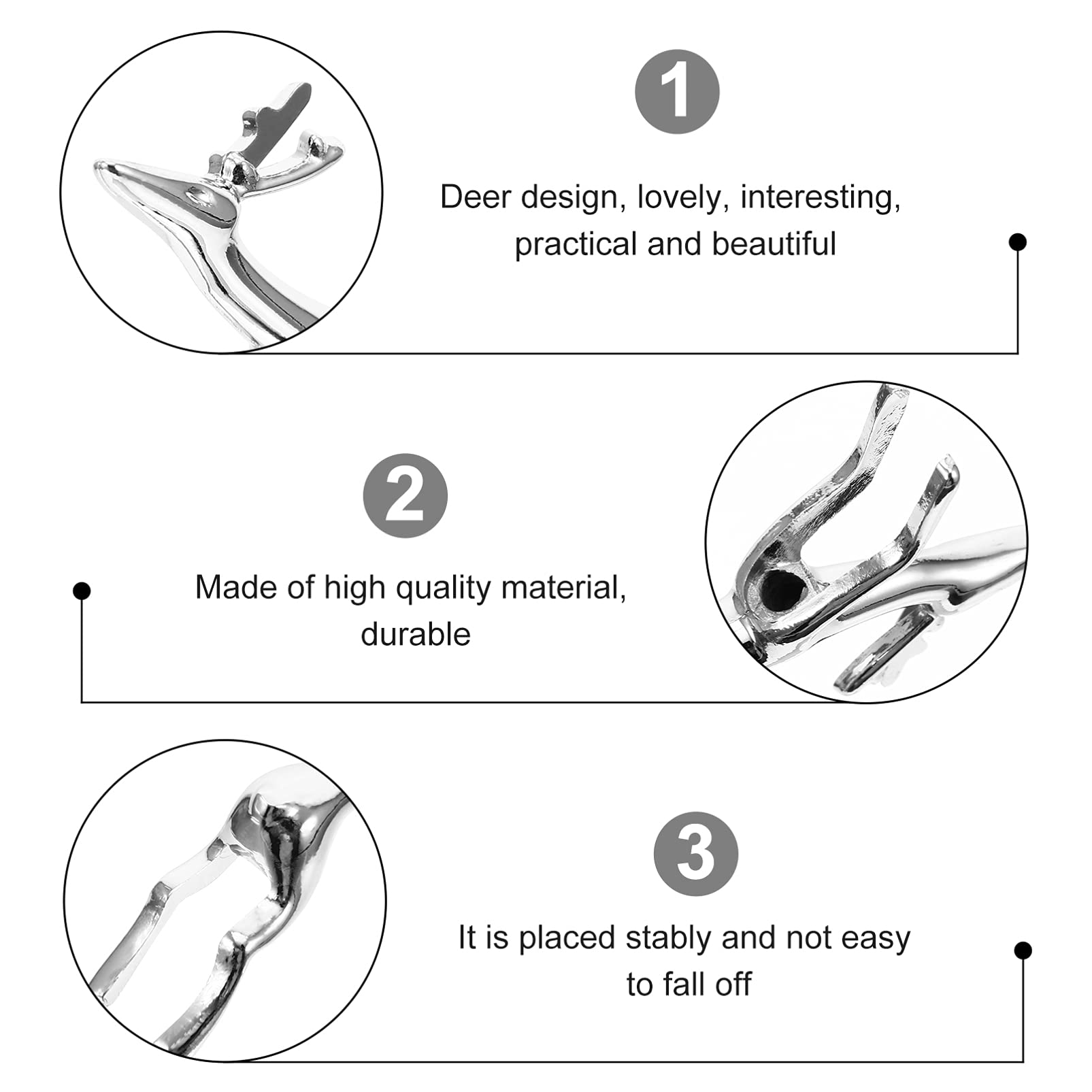 4Pcs Reindeer-Shaped Metal Chopstick & Spoon Holder - Zinc Alloy Decorative Tableware Stand for Forks, Paint Brushes - Elegant Dining & Kitchen Decor Gift for Christmas, Parties, Home Decor
