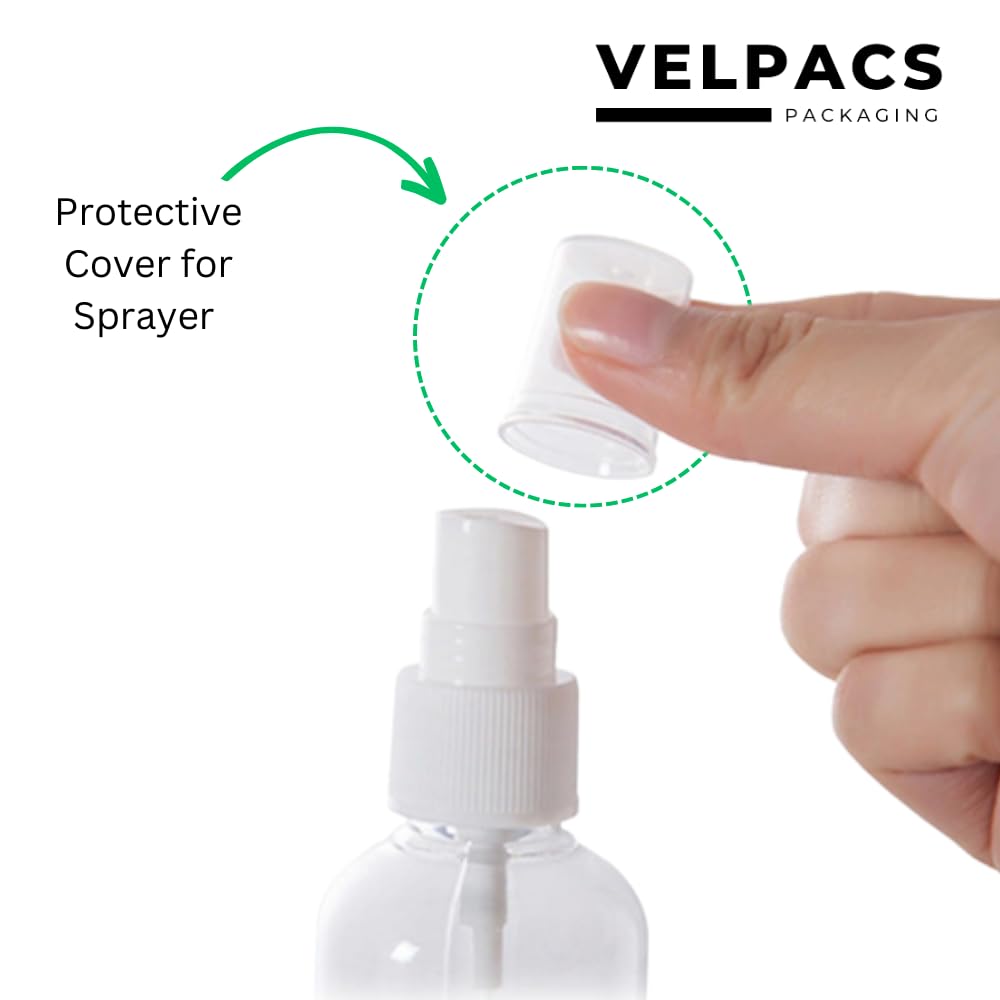 Velpacs 200ml Empty Plastic Spray Bottle - 3 Pack Fine Mist Sprayer for Hair, Rosemary Oil, Perfume & Rosewater | Travel-Friendly Refillable Container for DIY Beauty, Aromatherapy & Home Cleaning Solutions