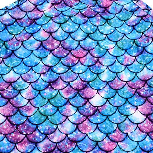 Mermaid Blue & Pink Swimsuit for Women - High Waisted Bikini Set, Tummy Control Swimwear for Beach, Pool, Vacation | Summer Swimsuits for Tropical Getaways & Water Sports