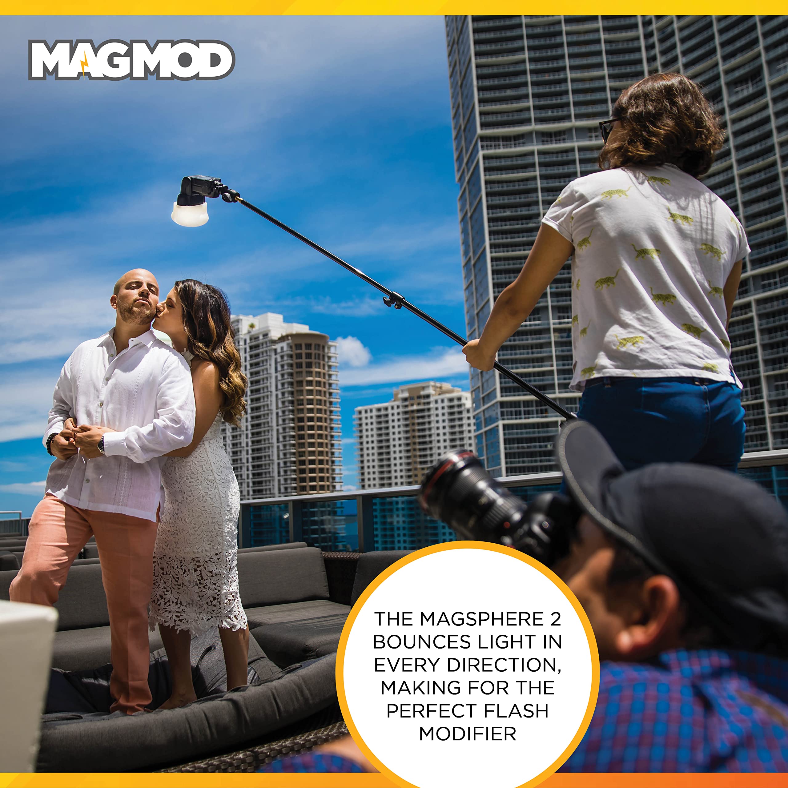MagMod MagSphere 2 & MagGrip 2 Camera Flash Diffuser Kit - Magnetic Speedlight Modifier for Professional Photography - Perfect for Portrait, Studio and Outdoor Lighting