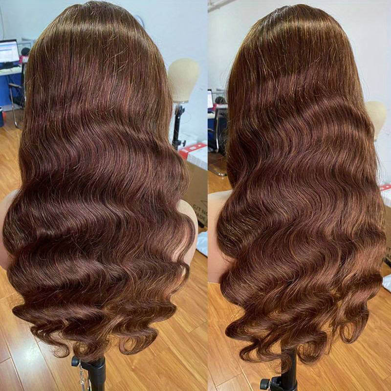 Eullair 28 Inch Body Wave Human Hair Wig with 13x4 Lace Frontal - Natural Wavy Colored Wig for Fall | Affordable & Cost-Effective Choice | Perfect for Daily Wear, Cosplay, and Special Occasions