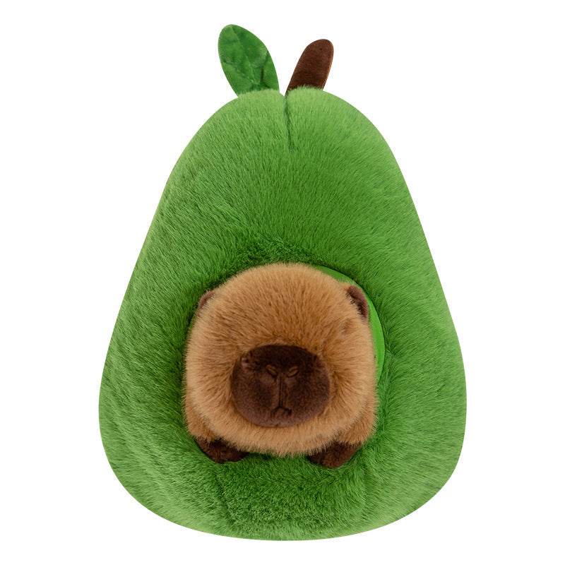 Cute Avocado Capybara Plush Toy - Soft Stuffed Animal Pillow for Kids & Adults | Perfect for Cuddling, Home Decor, and Gifts