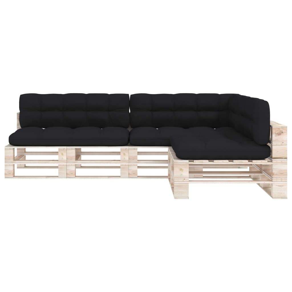 FAMIROSA 7-Piece Outdoor Pallet Sofa Cushion Set - Waterproof Seat, Back & Side Cushions for Garden, Patio, Deck & Indoor Furniture (Black) | Perfect for Lounging, Entertaining & Relaxing in Your Outdoor Living Space