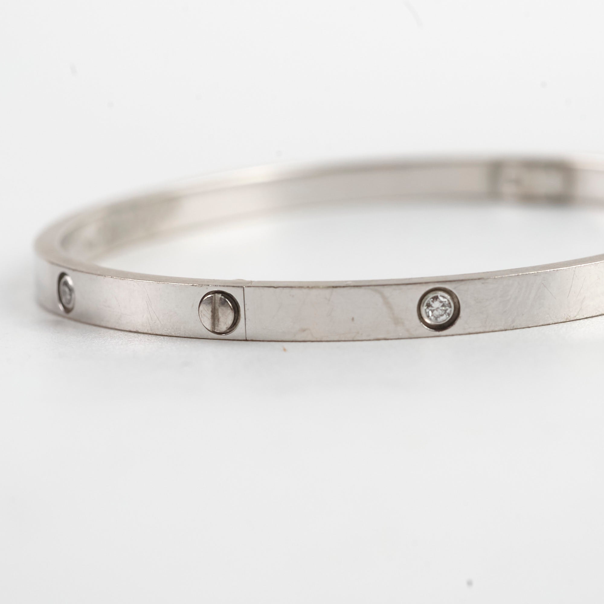 Cartier Love Bracelet 6 Diamond White Gold Small Model - Elegant Jewelry Gift for Women, Anniversary & Special Occasions