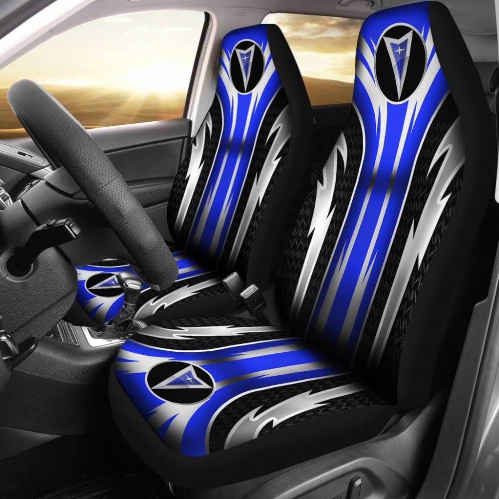 2 Front Pontiac Seat Covers Blue 144627 - Universal Fit Car Seat Protectors for Pontiac Vehicles - Perfect for Daily Commute, Road Trips & Interior Protection
