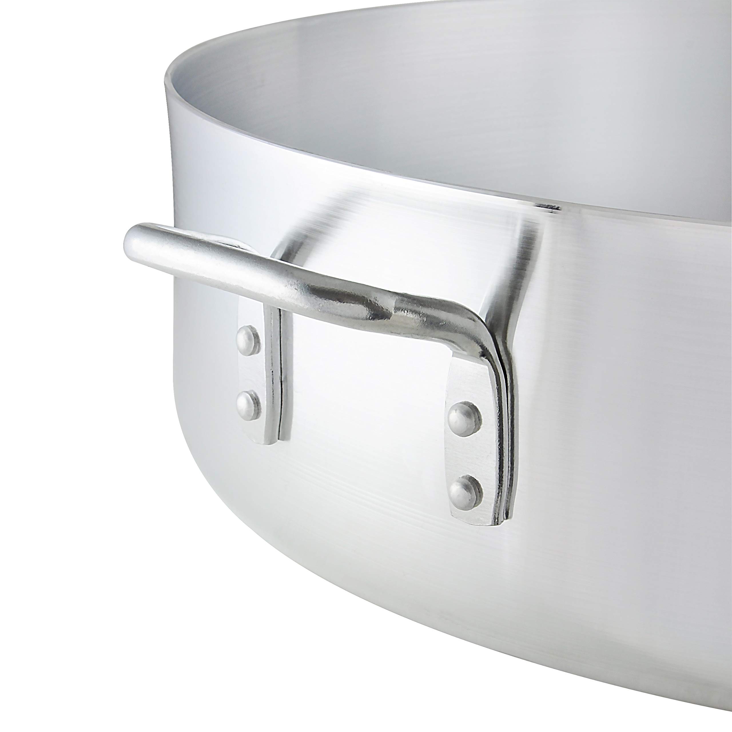 35 Quart Aluminum Brazier Pot with Lid - Mirror Finish for Professional & Home Cooking - Perfect for Restaurants, Catering, BBQ & Outdoor Events
