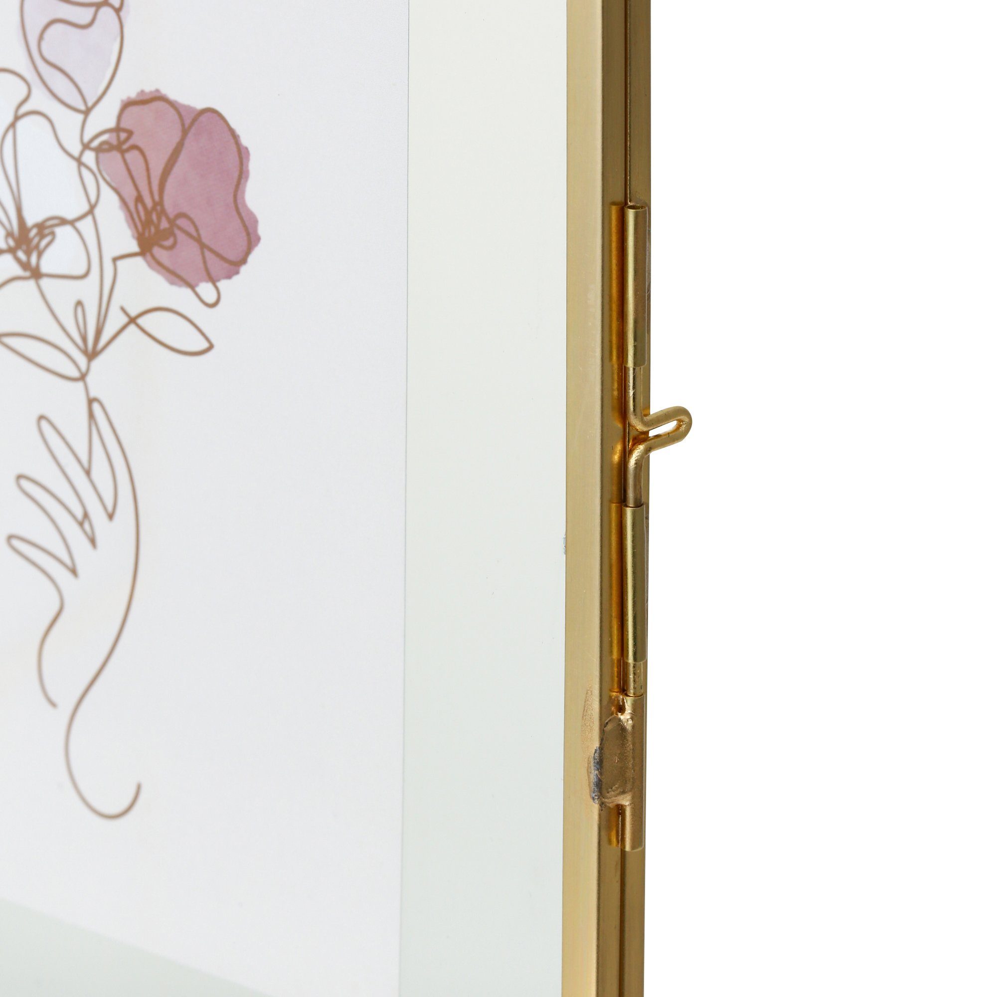 Premium Gold Metal Glass Frame with 2 Windows - Elegant Home & Office Decor for Picture Display and Wall Art